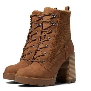 Dolce Vita Shearling Block Heel Platform Bootie